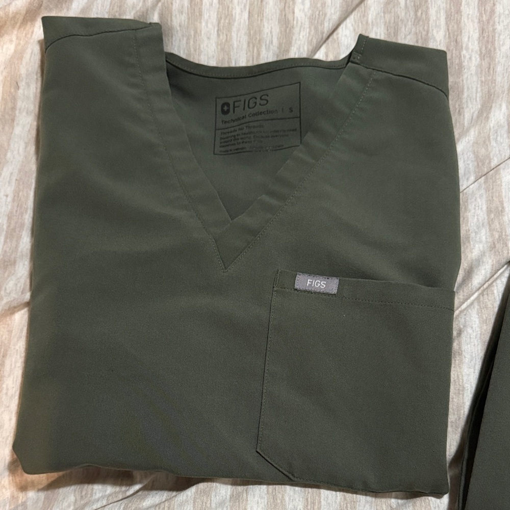 Figs women olive green top